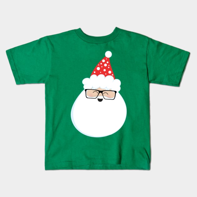 Laughing Santa Wearing Glasses Kids T-Shirt by DANPUBLIC